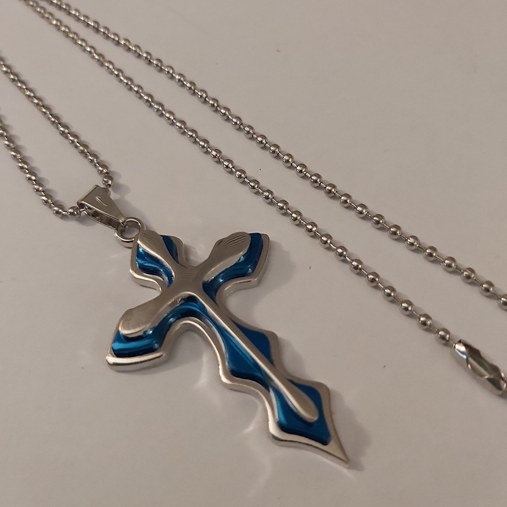 Blue Cross Necklace Jewelry